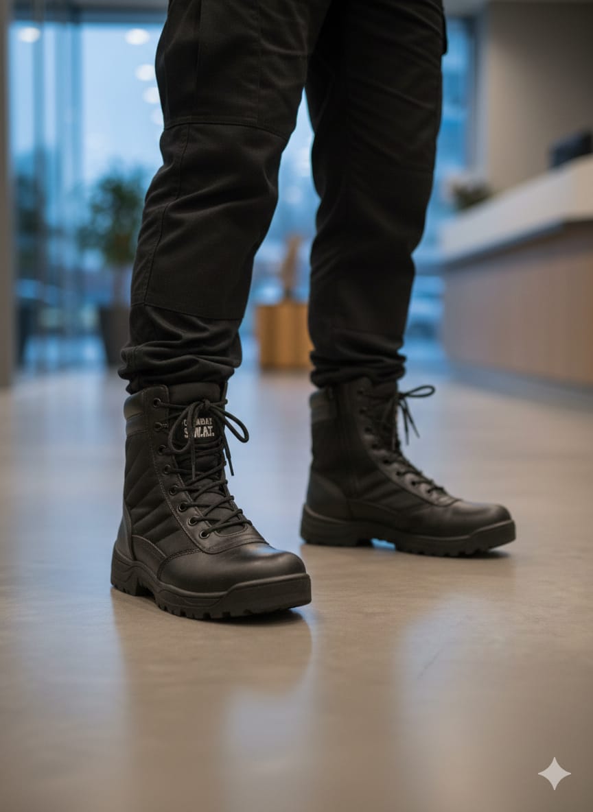 Tactical Combat Boots : Army , police, Security Guards Long Shoes for Outdoor Duty and Safety