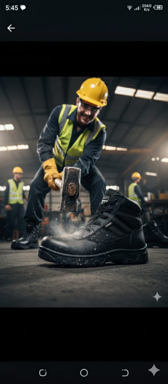 Black Steel Toe Safety Shoes