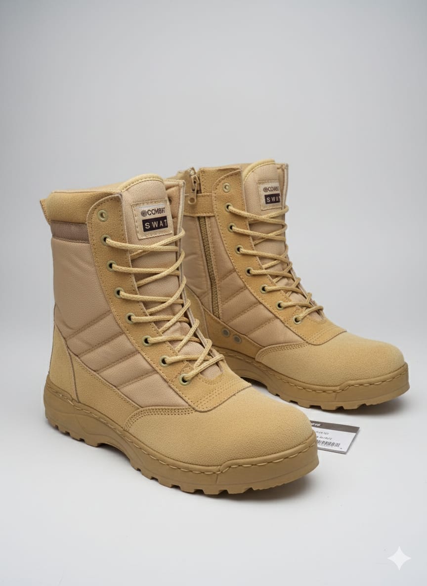 Desert Khaki Tactical Combat Boots – Durable, Comfortable & Anti-Slip