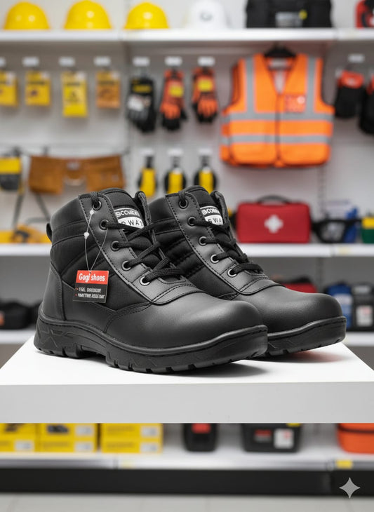 Black Steel Toe Safety Shoes